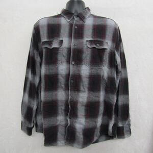 George Gray Red Shirt Mens X Large Long Sleeve Plaid Pocket Formal Casual Preppy